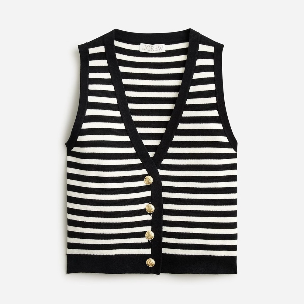 J. Crew 100% Cotton Emilie Striped Sweater Vest